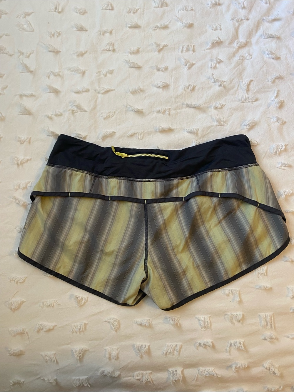Vintage lululemon Striped Olive and Black Running Shorts